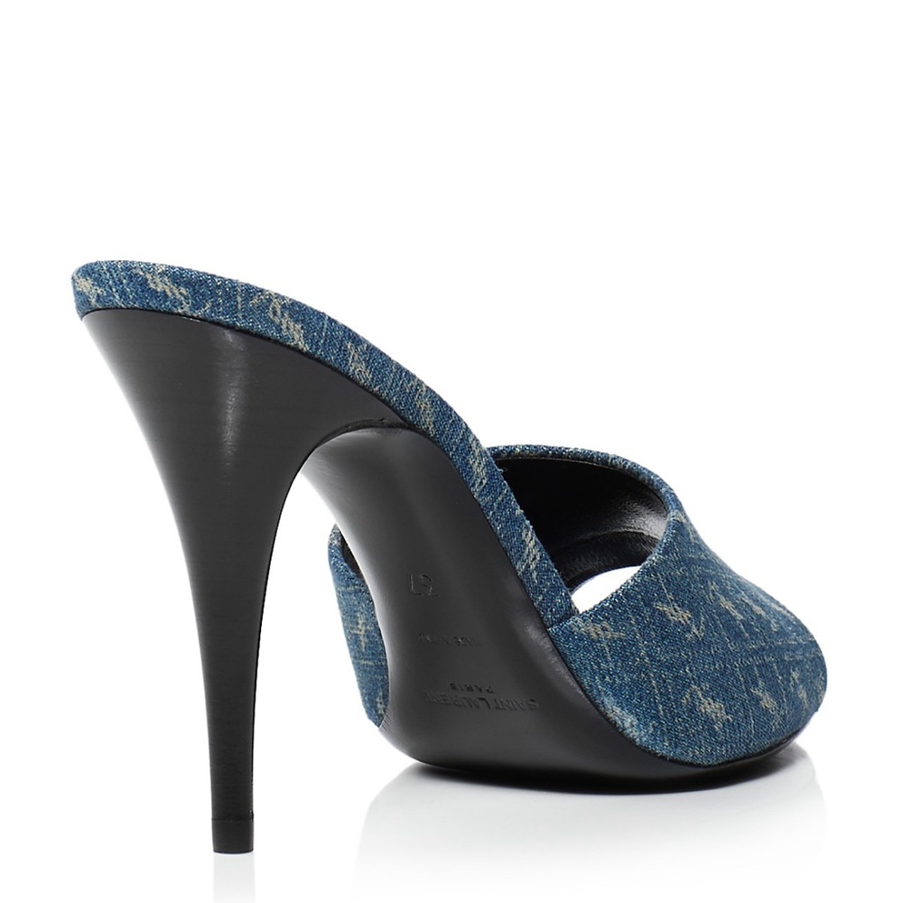 Saint Laurent YSL 
Jean Logo Heel Mules Denim. Worn once.
Dust bag and box. - Picture 5 of 7